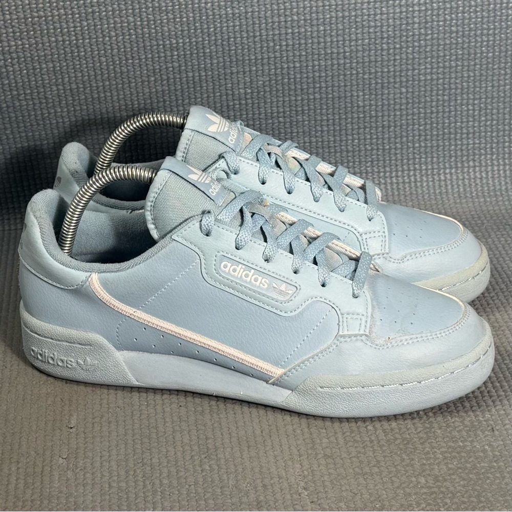 Adidas Continental 80 Baby Blue Low Tops Casual Sneakers Sz 6.5Y Sz 7.5 Women